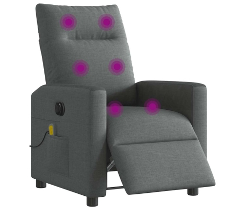 Sillón reclinable de masaje eléctrico tela gris oscuro