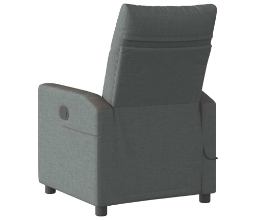 Sillón reclinable de masaje eléctrico tela gris oscuro