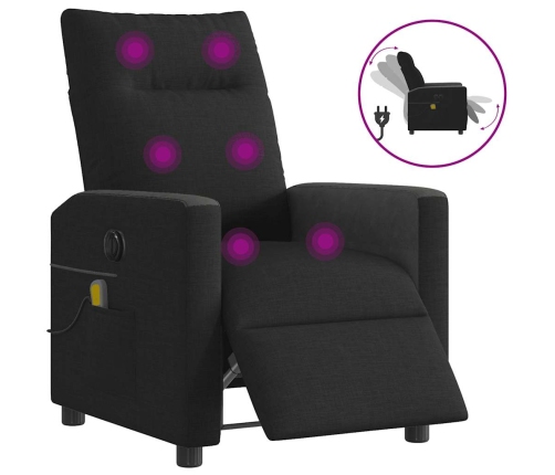 Sillón reclinable de masaje eléctrico tela negro