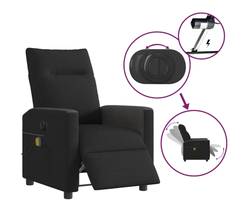 Sillón reclinable de masaje eléctrico tela negro