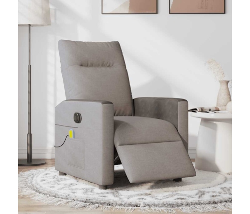 Sillón reclinable de masaje eléctrico tela gris taupe