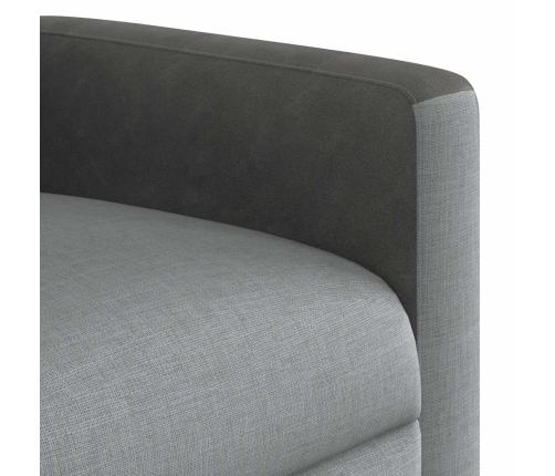 Sillón reclinable elevable de tela gris claro