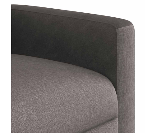 Sillón reclinable elevable tela gris taupe