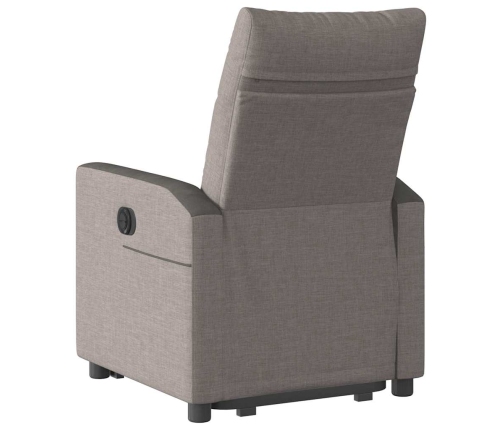 Sillón reclinable elevable tela gris taupe