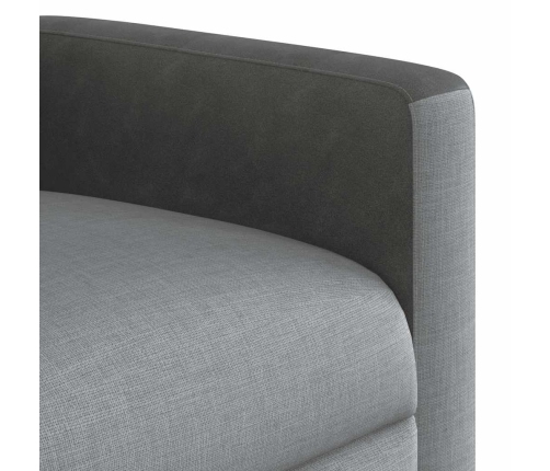 Sillón de masaje reclinable de pie de tela gris claro