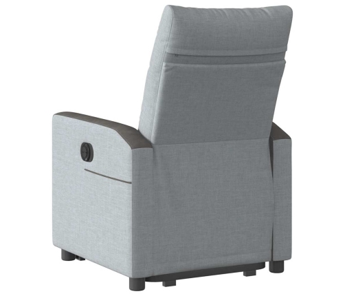 Sillón eléctrico reclinable elevable de tela gris claro