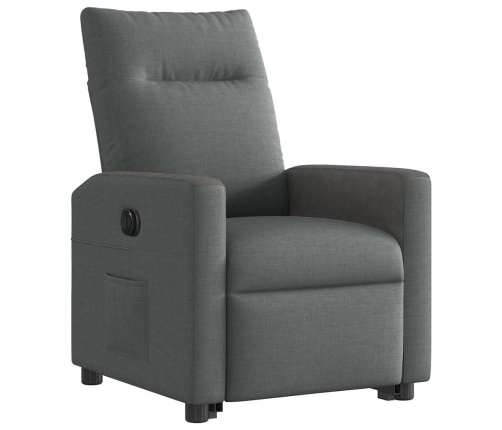 Sillón eléctrico reclinable elevable de tela gris oscuro