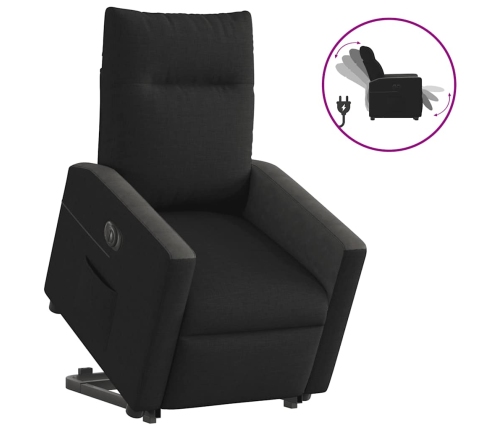 Sillón eléctrico reclinable elevable de tela negro