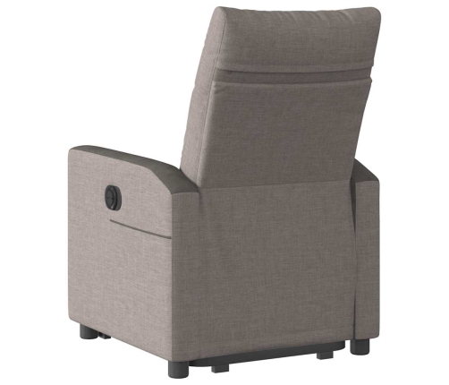 Sillón eléctrico reclinable elevable de tela gris taupe