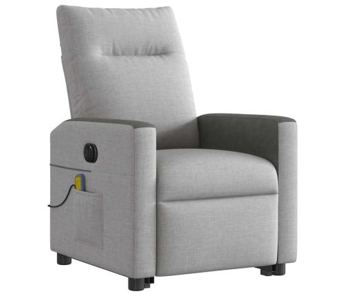 Sillón de masaje eléctrico reclinable elevable tela gris nube