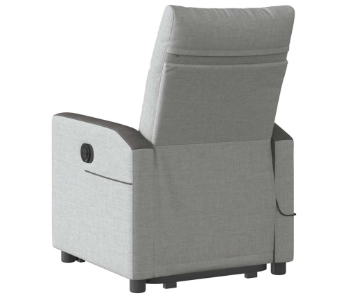 Sillón de masaje eléctrico reclinable elevable tela gris nube