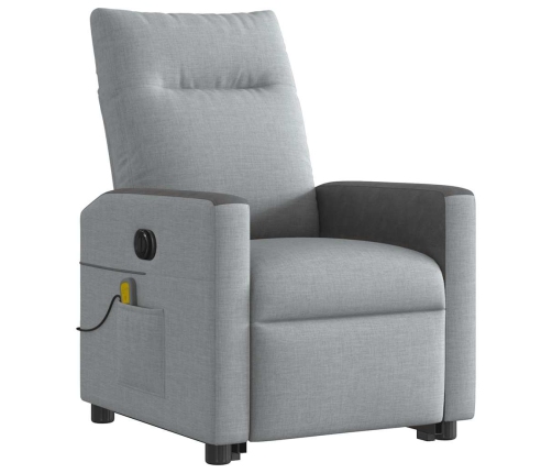 Sillón de masaje eléctrico reclinable elevable tela gris claro