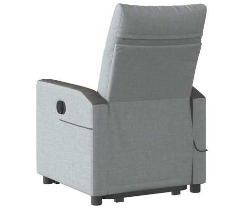 Sillón de masaje eléctrico reclinable elevable tela gris claro