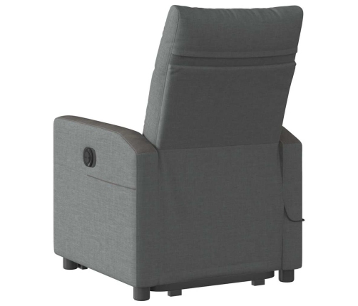 Sillón de masaje eléctrico reclinable elevable tela gris oscuro