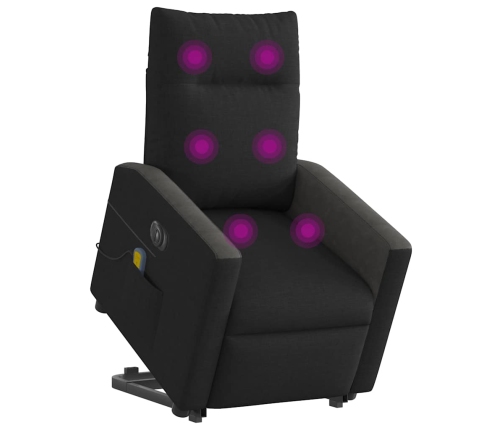 Sillón de masaje eléctrico reclinable elevable tela negro