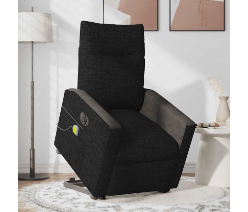 Sillón de masaje eléctrico reclinable elevable tela negro