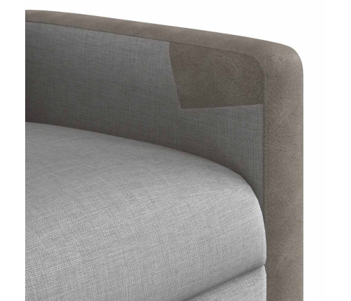 Sillón reclinable eléctrico de tela gris nube