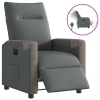 Sillón reclinable eléctrico de tela gris oscuro