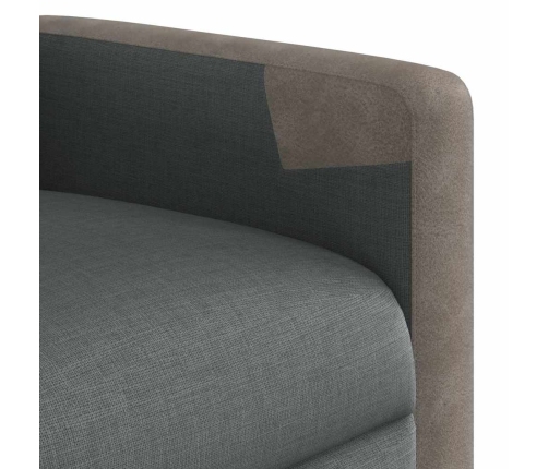 Sillón reclinable eléctrico de tela gris oscuro