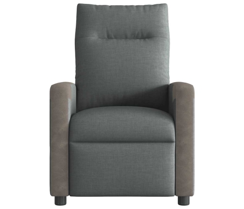 Sillón reclinable eléctrico de tela gris oscuro