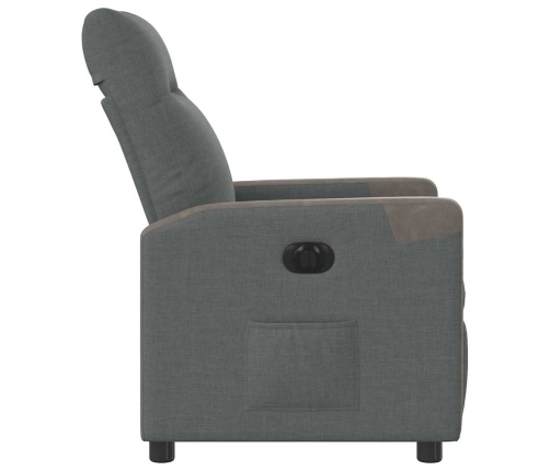 Sillón reclinable eléctrico de tela gris oscuro