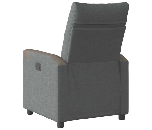 Sillón reclinable eléctrico de tela gris oscuro