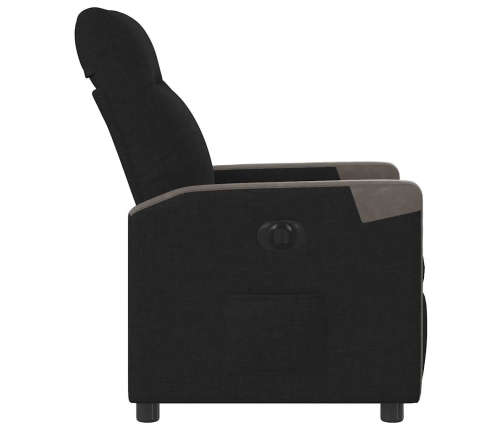 Sillón reclinable eléctrico de tela negro