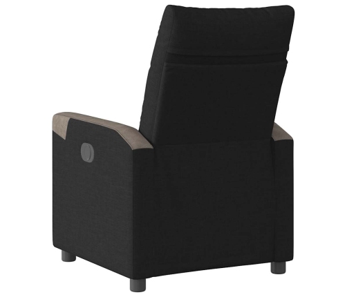 Sillón reclinable eléctrico de tela negro