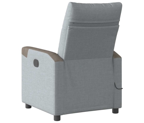 Sillón reclinable de masaje eléctrico tela gris claro