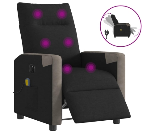 Sillón reclinable de masaje eléctrico tela negro