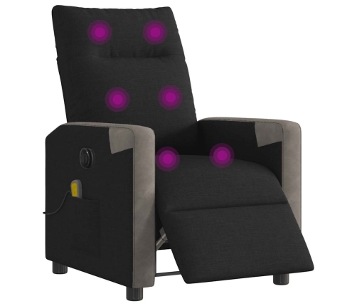 Sillón reclinable de masaje eléctrico tela negro