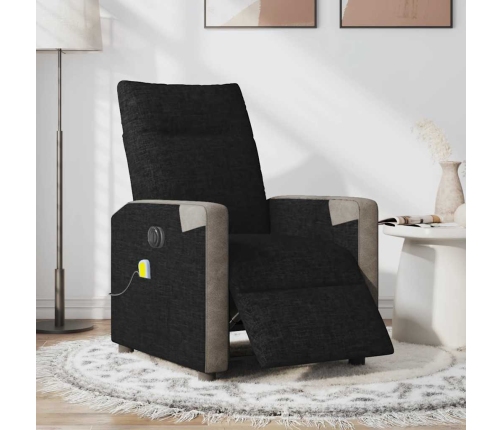 Sillón reclinable de masaje eléctrico tela negro