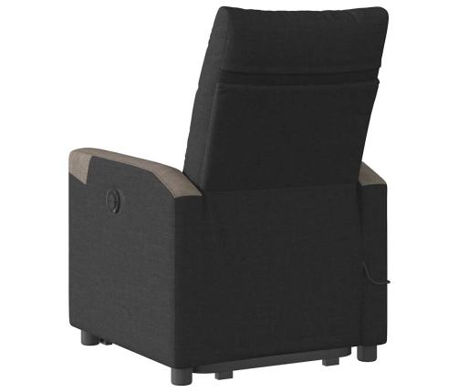 Sillón reclinable de masaje elevable tela negro