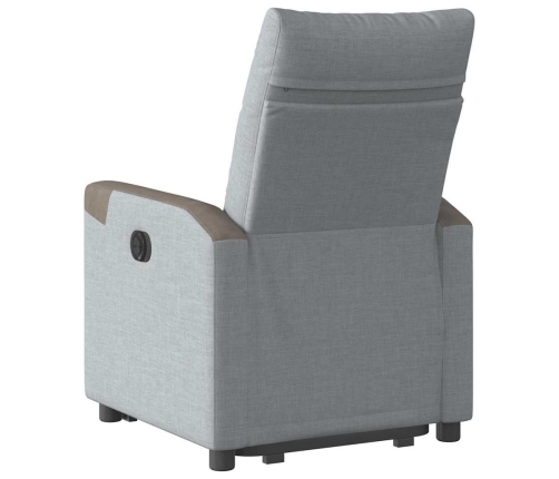 Sillón eléctrico reclinable elevable de tela gris claro