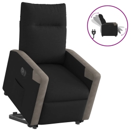 Sillón eléctrico reclinable elevable de tela negro