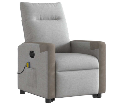 Sillón de masaje eléctrico reclinable elevable tela gris nube