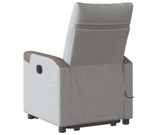 Sillón de masaje eléctrico reclinable elevable tela gris nube