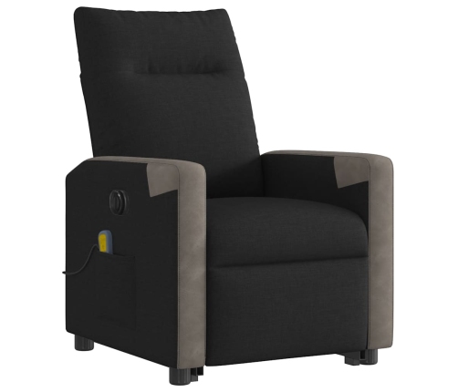 Sillón de masaje eléctrico reclinable elevable tela negro