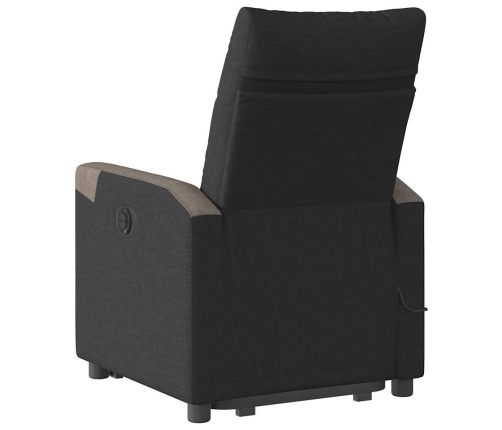 Sillón de masaje eléctrico reclinable elevable tela negro