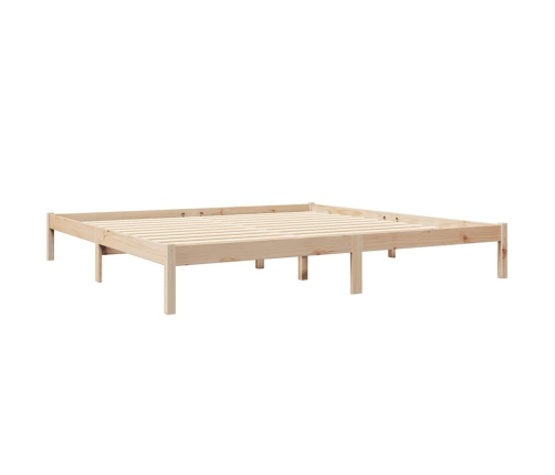 Cama con estantería sin colchón madera maciza de pino 200x200cm