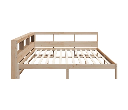 Cama con estantería sin colchón madera maciza de pino 200x200cm