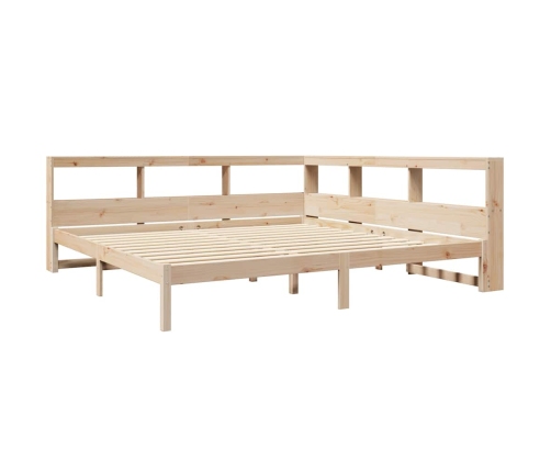 Cama con estantería sin colchón madera maciza de pino 180x200cm