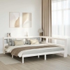 Cama con estantería sin colchón madera maciza blanca 180x200 cm