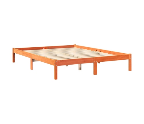 Cama con estantería sin colchón madera maciza marrón 160x200 cm