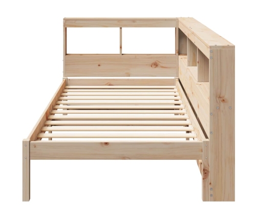 Cama con estantería sin colchón madera maciza de pino 100x200cm