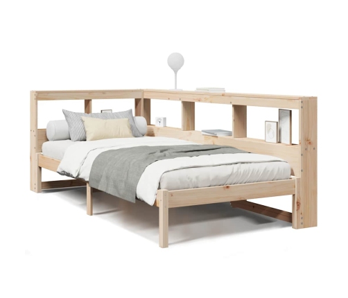 Cama con estantería sin colchón madera maciza de pino 90x200 cm