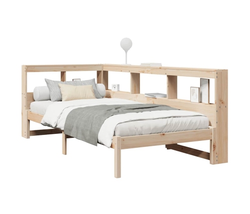 Cama con estantería sin colchón madera maciza de pino 90x200 cm