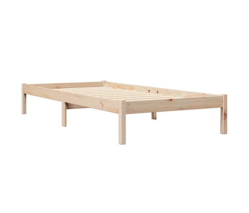 Cama con estantería sin colchón madera maciza de pino 90x200 cm