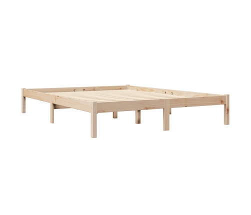 Cama con estantería sin colchón madera maciza de pino 140x190cm