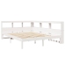 Cama con estantería sin colchón madera maciza blanca 140x190 cm